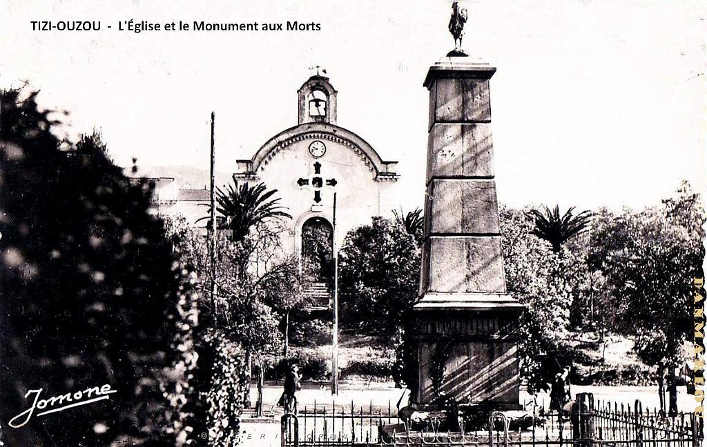 Tizi-Ouzou - L'Eglise et le Monument aux Morts.jpg